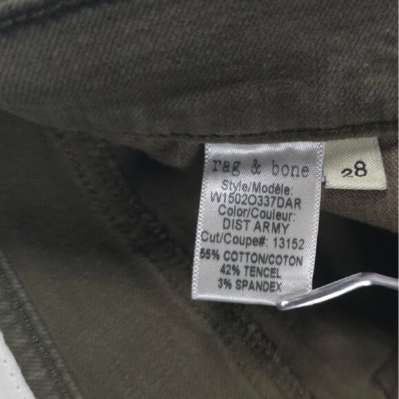 rag & bone / JEAN‎ Skinny DIST ARMY W16020337DAR Size 28 - Picture 13 of 13